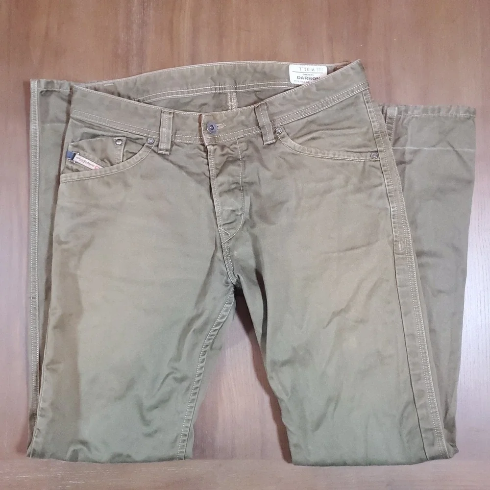 Diesel Darron Regular‎ Slim Tapered Green Men Jeans Size 31